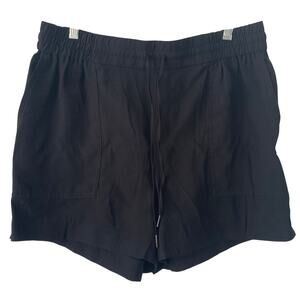 NEW KERSH Women's Flowy Rayon Blend High Waisted Shorts Black Size Medium Summer